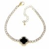 2550 Bransoletka elegancka złota 17+3cm pozłacana 14k koniczyna marokańska